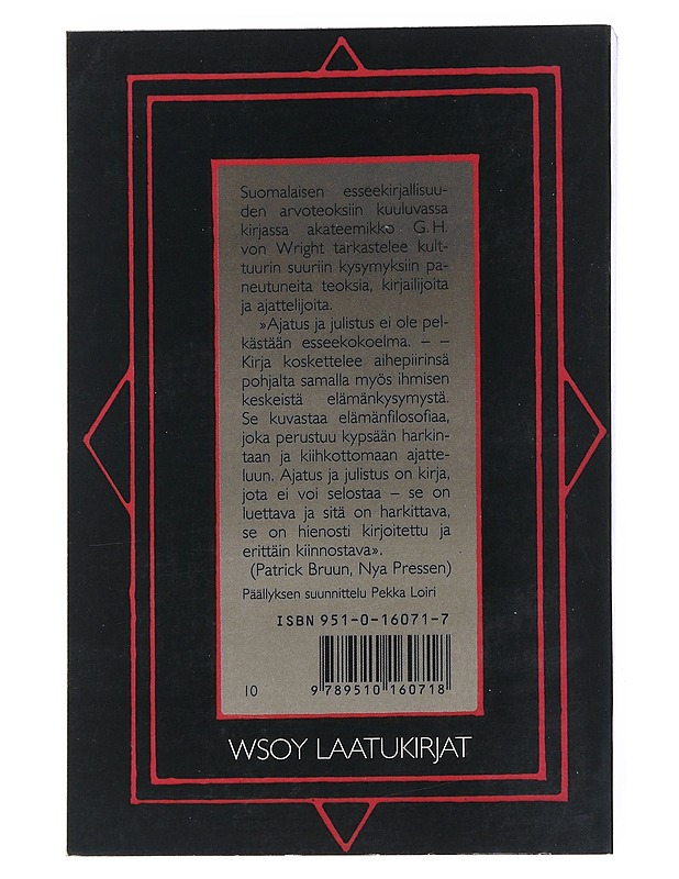 Ajatus ja julistus - Wright, Georg Henrik von - Tietokirjat ja oppaat - 10105542747 - 1