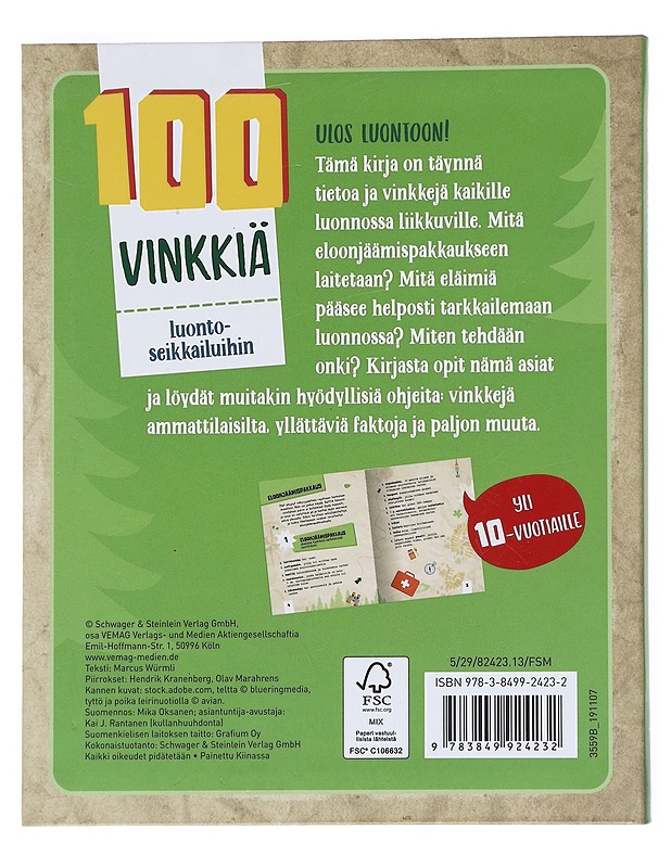 100 vinkkiä luontoseikkailuihin - Marcus Wurmli - Harrastekirjat - 10105542808 - 1