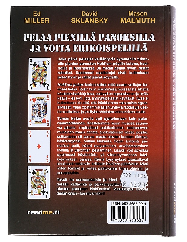 Hold'em pokeri - Miller, Ed - Harrastekirjat - 10105542866 - 1