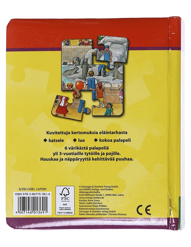 Eläintarhassa : palapelikirja - Anne Suess - Lastenkirjat - 10105543010 - 1