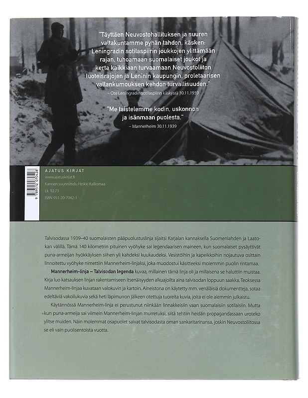 Mannerheim-linja : talvisodan legenda - Uitto, Antero - Historiakirjat - 10105543051 - 1