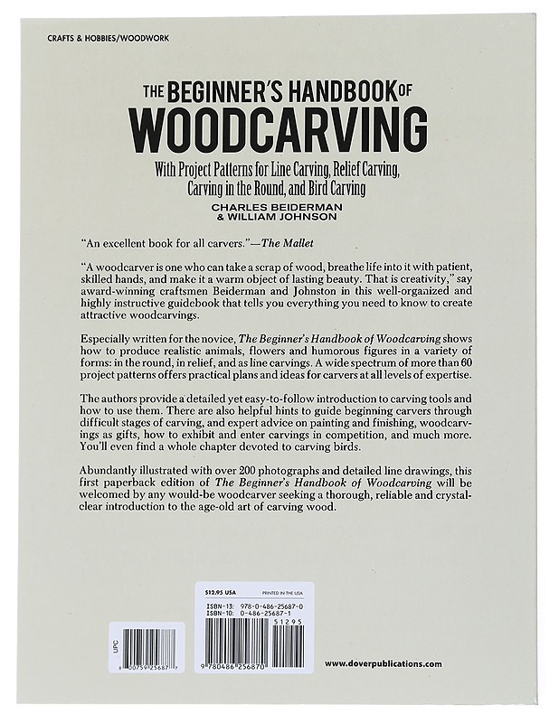 The Beginner's Handbook of Woodcarving - Beiderman, Charles ; Johnson, William - Harrastekirjat - 10105543131 - 1