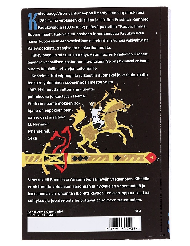Kalevipoeg : Viron sankarieepos - Kreutzwald, Friedrich Reinhold - Elämäkerrat ja muistelmat - 10105543312 - 1