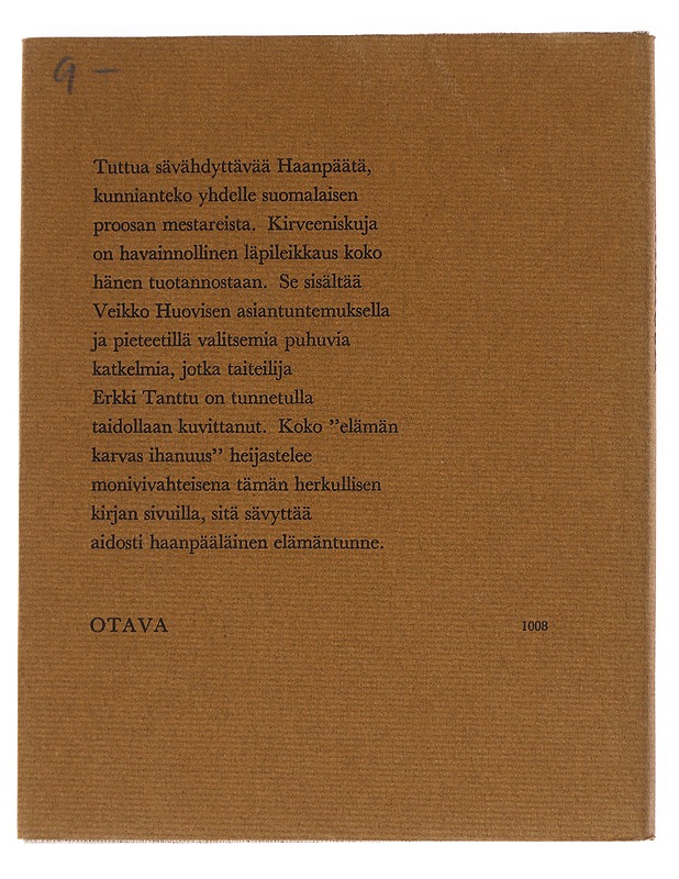 Kirveebiskuja - Tanttu, Erkki - Kaunokirjallisuus - 10105543383 - 1