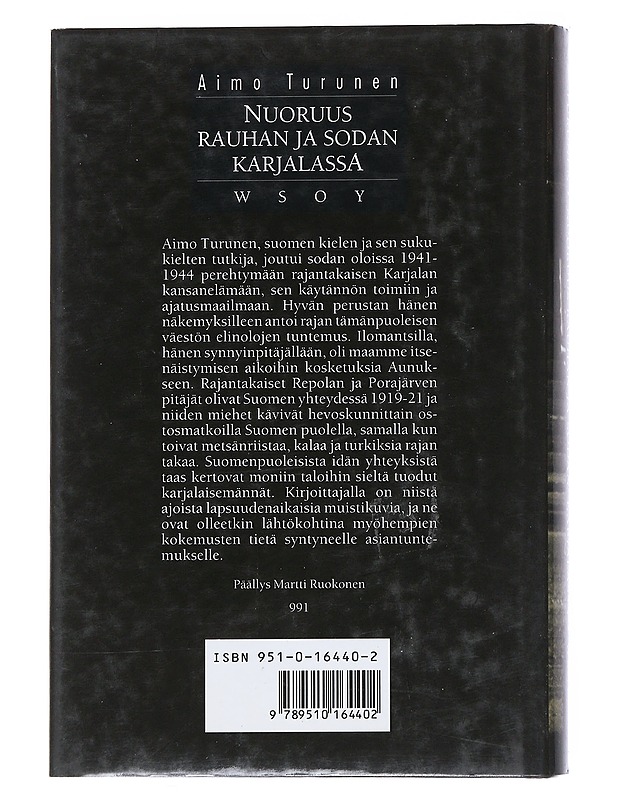 Nuoruus rauhan ja sodan Karjalassa - Aimo Turunen - Elämäkerrat ja muistelmat - 10105543380 - 1