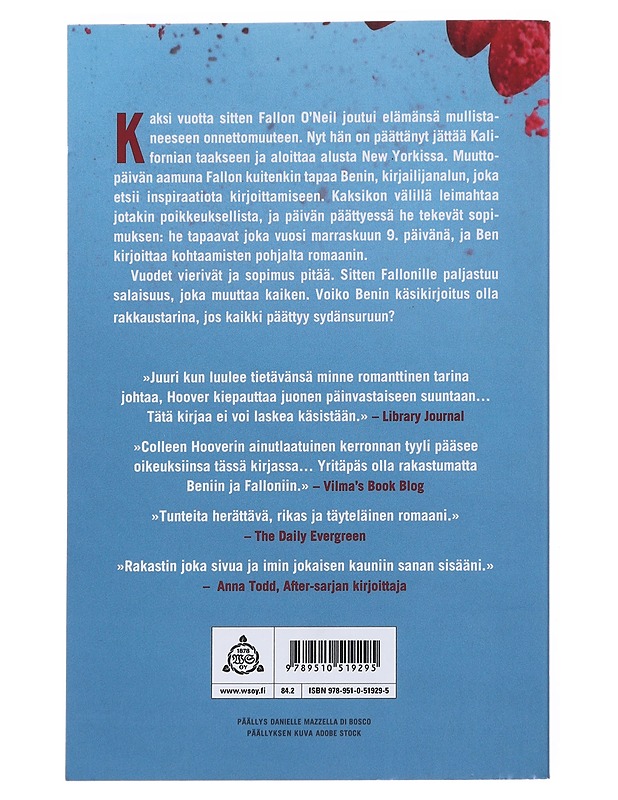 Marraskuun 9. - Hoover, Colleen - Romaanit ja novellit - 10105543455 - 1