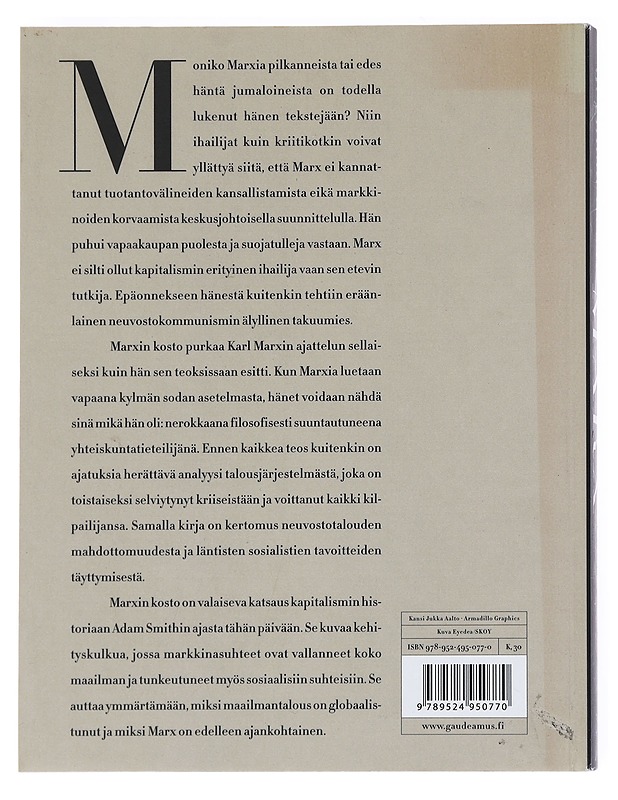 Marxin kosto : kapitalismin uusi nousu ja valtiokeskeisen sosialismin kuolema - Desai, Meghnad - Tietokirjat ja oppaat - 10105543645 - 1