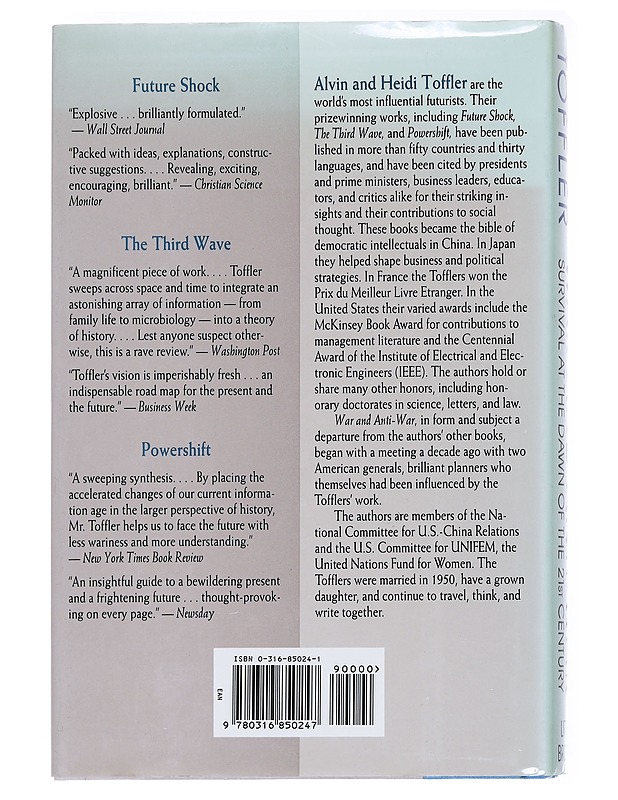 War and anti-war : survival at the dawn of the 21st century - Toffler, Alvin - Tietokirjat ja oppaat - 10105544000 - 1