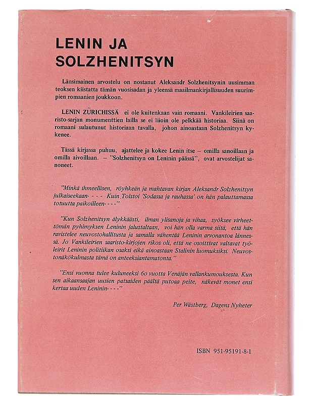 Aleksandr Solzenitsyn : Lenin Zürichissä - Romaanit ja novellit - 10105544031 - 1