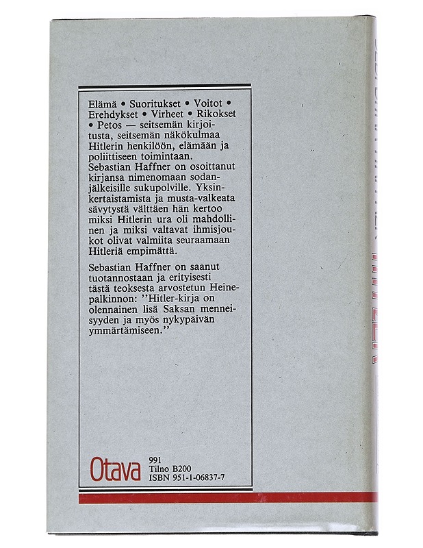 Hitler : reunamerkintöjä - Sebastian Haffner  - Elämäkerrat ja muistelmat - 10105544037 - 1