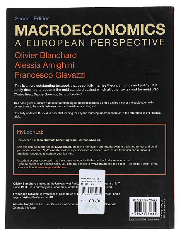 Macroeconomics A European Perspective - Blanchard , Olivier ; Amighini , Alsessia ; Giavazzi , Francesco  - Tietokirjat - 10105544102 - 1
