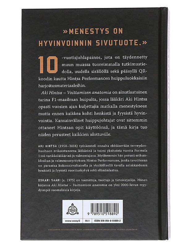 Aki Hintsa : voittamisen anatomia - Oskari Saari - Elämäkerrat ja muistelmat - 10105544180 - 1