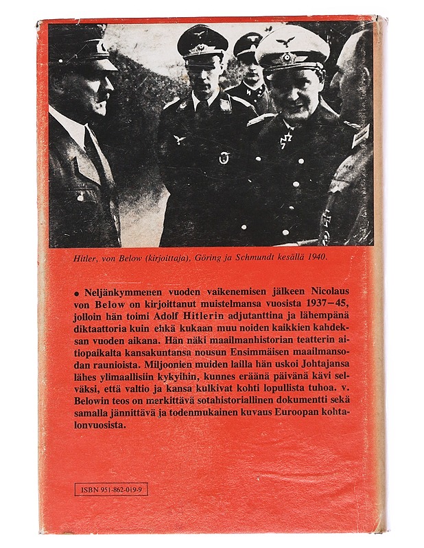 Hitlerin adjutanttina 1937-1945 - Below, Nicolaus von - Elämäkerrat ja muistelmat - 10105544197 - 1