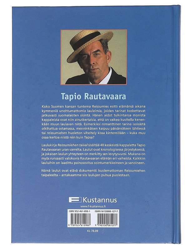  Tapio Rautavaara - Reissumiehen taival ; lauluja - Kirja lahjaksi - 10105544258 - 1