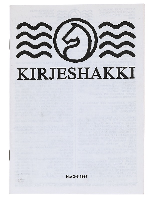 Kirjeshakki N:o 2 - 3 / 1991 - Lehdet - 10105544487 - 0