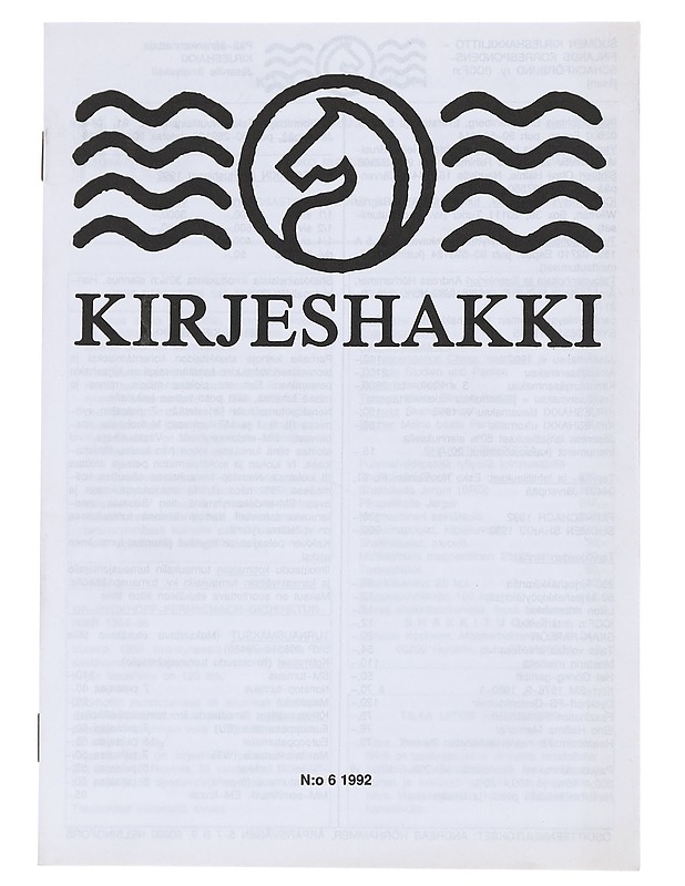 Kirjeshakki N:o 6 / 1992 - Lehdet - 10105544489 - 0