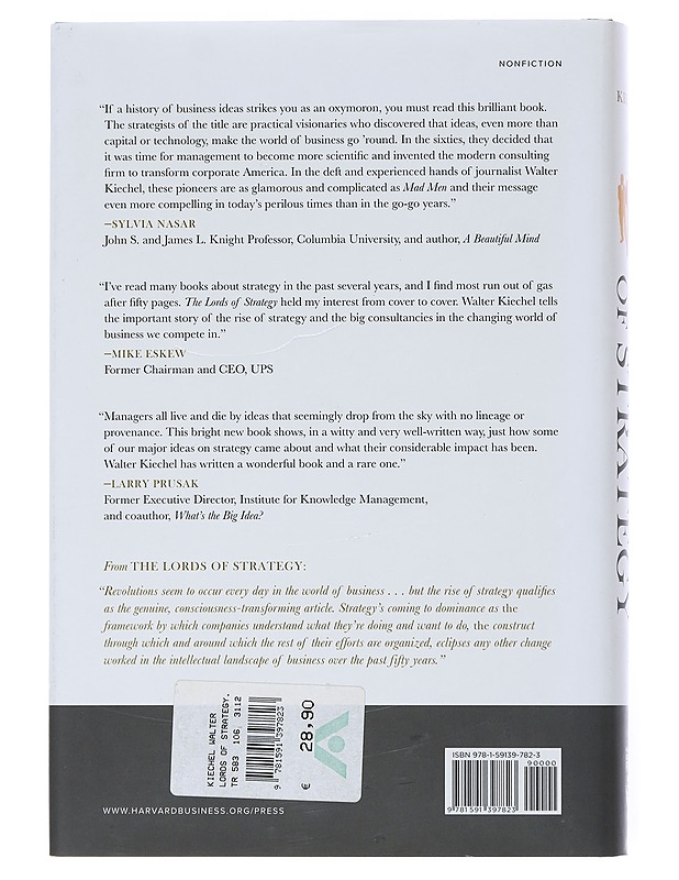 The lords of strategy : the secret intellectual history of the new corporate world - Kiechel, Walter - Tietokirjat - 10105544535 - 1