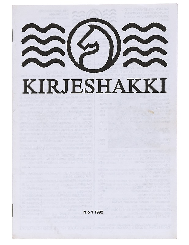 Kirjeshakki N:o 1 / 1992 - Lehdet - 10105544547 - 0