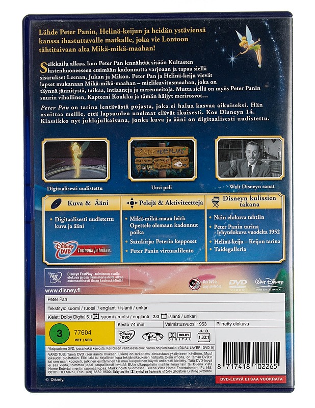 Peter Pan - DVD - DVD-elokuvat - 10105544626 - 1