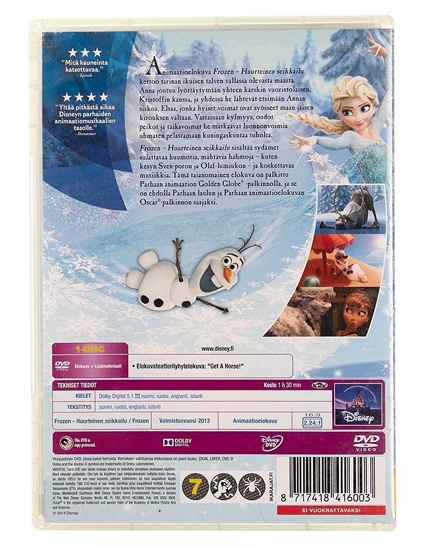 Frozen - Huurteinen seikkailu - DVD - DVD-elokuvat - 10105544665 - 1
