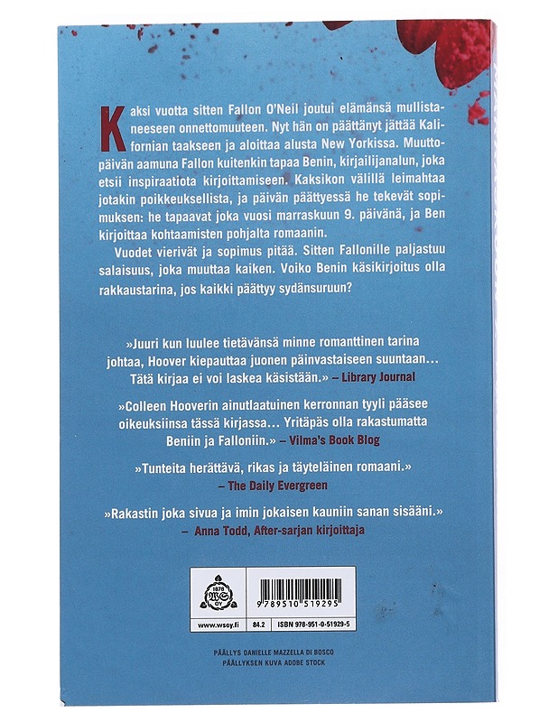 Marraskuun 9. - Hoover, Colleen - Romaanit ja novellit - 10105544889 - 1