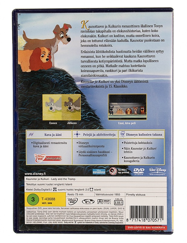 Kaunotar ja kulkuri Juhlajulkaisu - DVD - DVD-elokuvat - 10105544931 - 1