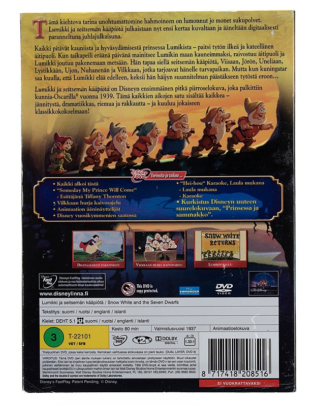 Lumikki ja seitsemän kääpiötä - DVD - DVD-elokuvat - 10105545020 - 1