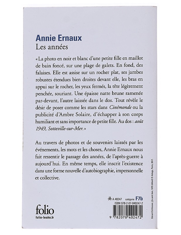 Les années - Annie Ernaux - Elämäkerrat ja muistelmat - 10105545197 - 1