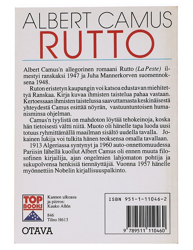 Rutto - Camus, Albert - Romaanit ja novellit - 10105545208 - 1