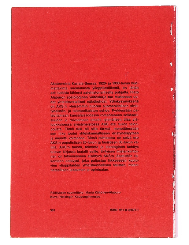 Akateeminen Karjala-seura - Risto Alapuro - Tietokirjat - 10105545263 - 1