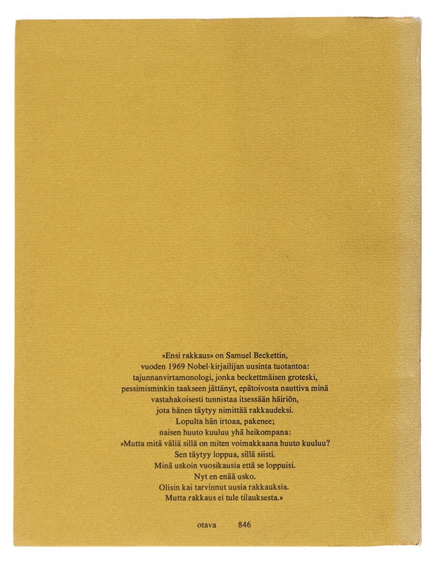 Ensi rakkaus - Samuel Beckett - Romaanit ja novellit - 10105545289 - 1