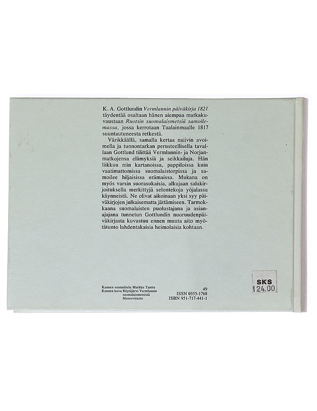 Vermlannin päiväkirja 1821 - K.A. Gottlund - Elämäkerrat ja muistelmat - 10105545425 - 1