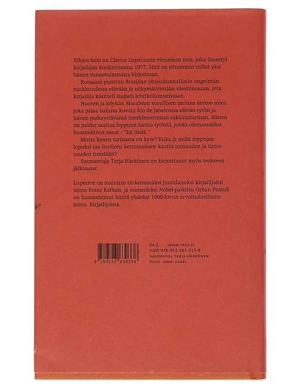 Tähden hetki - Lispector, Clarice - Romaanit ja novellit - 10105545447 - 1