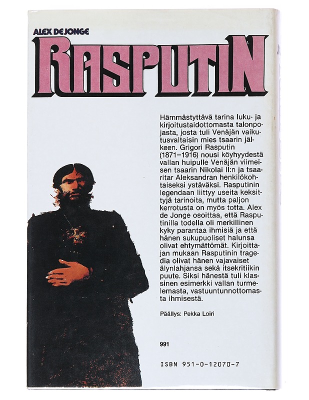 Rasputin ja hänen aikansa - De Jonge, Alex - Elämäkerrat ja muistelmat - 10105545459 - 1