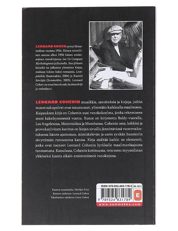 Kaipauksen kirja - Cohen, Leonard - Runot ja näytelmät - 10105545476 - 1