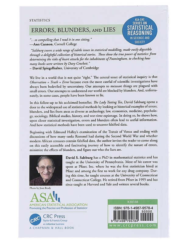 Erros, blunders and lies How to tell the difference - Salsburg , David S.  - Tietokirjat ja oppaat - 10105545505 - 1