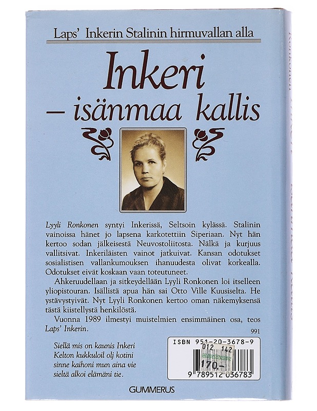 Inkeri - isänmaa kallis - Ronkonen, Lyyli - Elämäkerrat ja muistelmat - 10105545599 - 1
