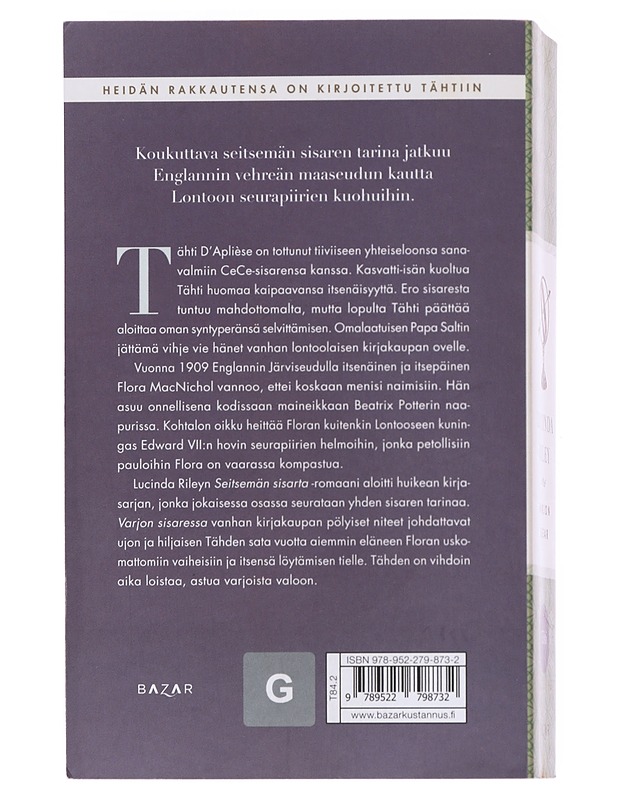 Varjon sisar : tähden tarina - Riley, Lucinda - Romaanit ja novellit - 10105545621 - 1