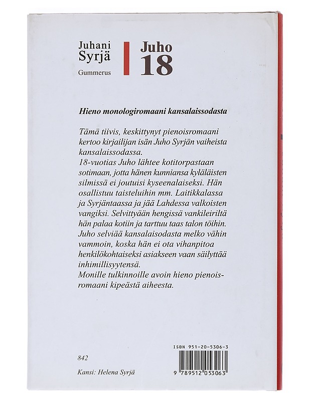 Juho 18 - Syrjä, Juhani - Elämäkerrat ja muistelmat - 10105545743 - 1