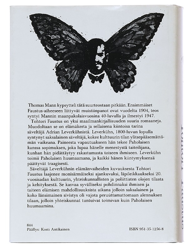 Tohtori Faustus / saksalaisen säveltäjän Adrian Leverkühnin elämä erään hänen ystävänsä kertomana - Mann, Thomas - Musiikki- ja elokuvakirjat - 10105545793 - 1