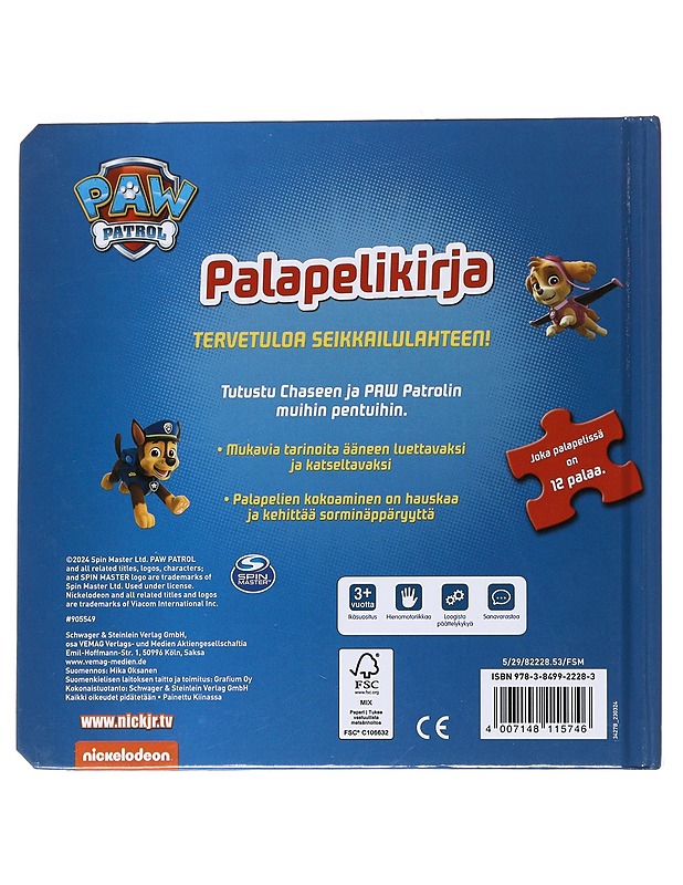 Paw Patrol : palapelikirja - Oksanen, Mika - Lastenkirjat - 10105545807 - 1