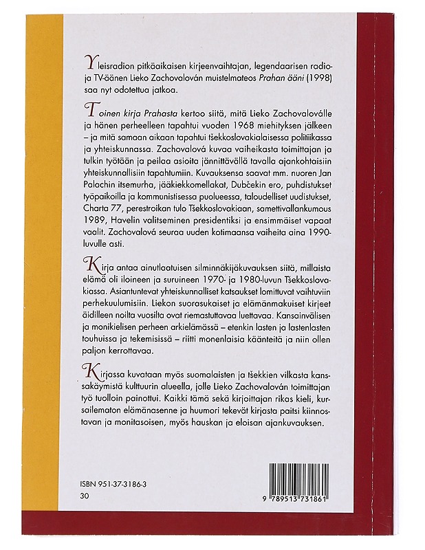 Toinen kirja Prahasta - Lieko Zachovalova - Elämäkerrat ja muistelmat - 10105545840 - 1