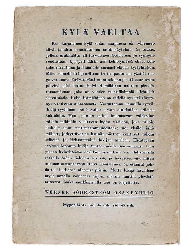 Kylä vaeltaa - Helvi Hämäläinen - Romaanit ja novellit - 10105545848 - 1