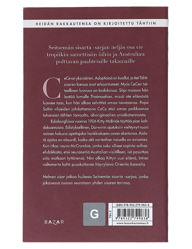 Helmen sisar : Cecen tarina - Lucinda Riley - Kaunokirjallisuus - 10105545989 - 1