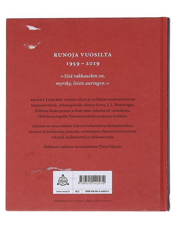 Hehkuva sydän: kuudenkymmenen vuoden runot - Heikki Turunen - Runot ja näytelmät - 10105545996 - 1