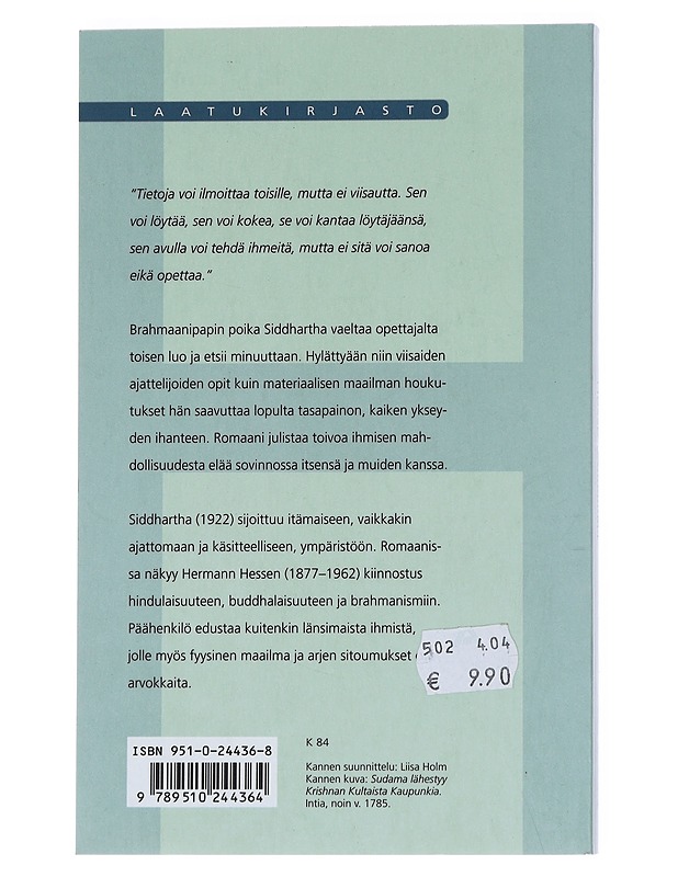 Siddhartha - Hesse, Hermann - Romaanit ja novellit - 10105546081 - 1