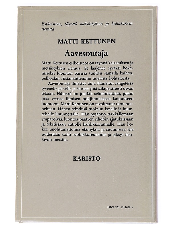 Aavesoutaja - Kettunen, Matti - Romaanit ja novellit - 10105546154 - 1