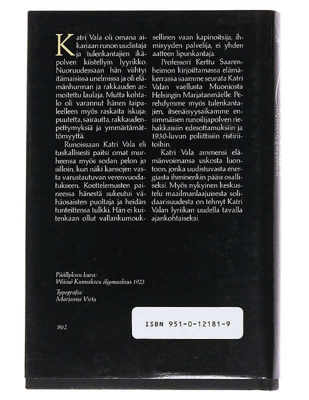 Katri Vala aikansa kapinallinen - Kerttu Saarenheimo - Elämäkerrat ja muistelmat - 10105546231 - 1
