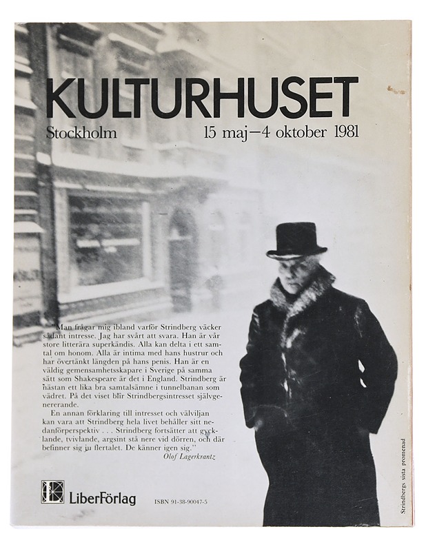 Kulturhuset Stockholm: Strindberg 15 maj - 4 oktober 1981 - Olsson, Folke - Taide- ja kulttuurikirjat - 10105546255 - 1