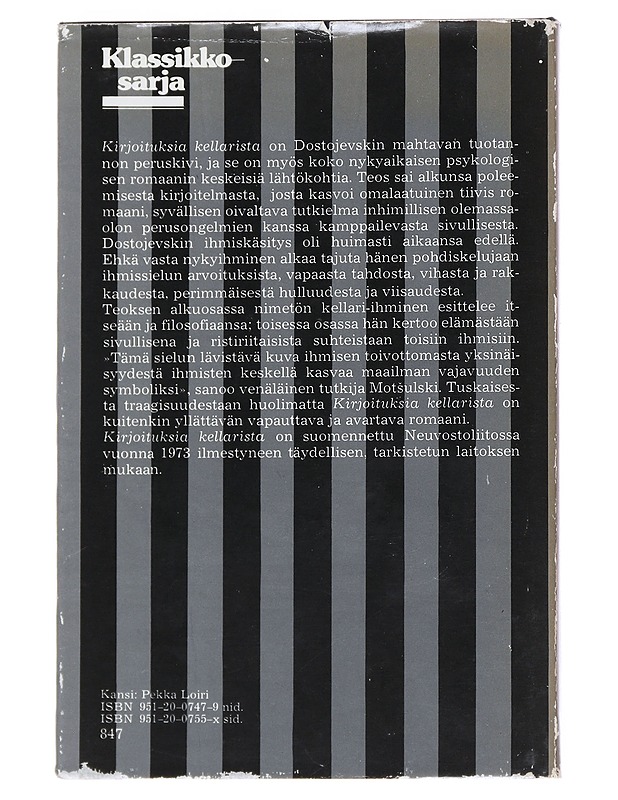 Kirjoituksia kellarista - Dostojevski, F. M. (Fjodor Mihailovits) - Romaanit ja novellit - 10105546310 - 0